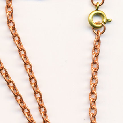 3 qty 30 inches vintage copper ribbon link chain with spring clasp closure